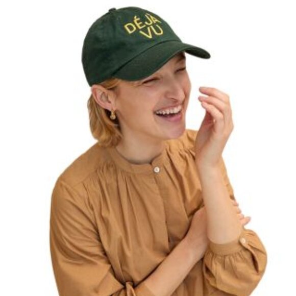 NWT Clare V Women's Deja Vu Baseball Hat Cap Green - Picture 1 of 3